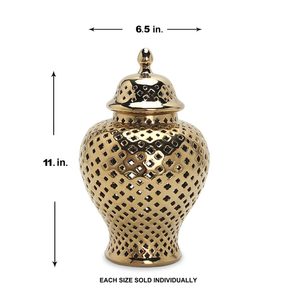 Ella Gold Lattice Ginger Jar (Multiple sizes)