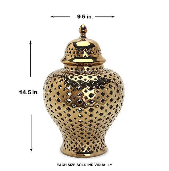 Ella Gold Lattice Ginger Jar (Multiple sizes)