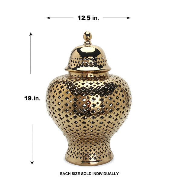 Ella Gold Lattice Ginger Jar (Multiple sizes)