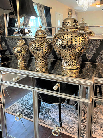 Ella Gold Lattice Ginger Jar (Multiple sizes)