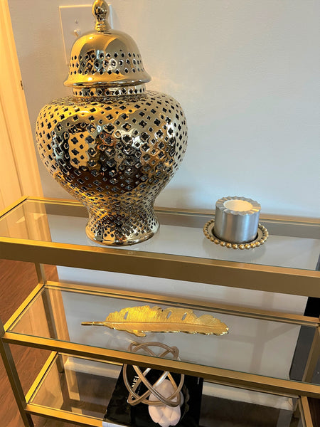 Ella Gold Lattice Ginger Jar (Multiple sizes)