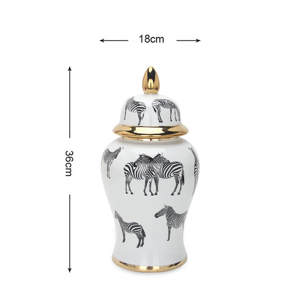 Zeb White Ceramic Ginger Jar (Multiple Sizes)