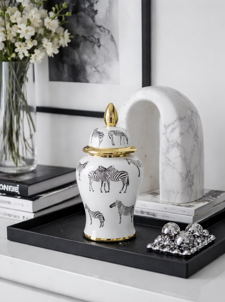 Zeb White Ceramic Ginger Jar (Multiple Sizes)