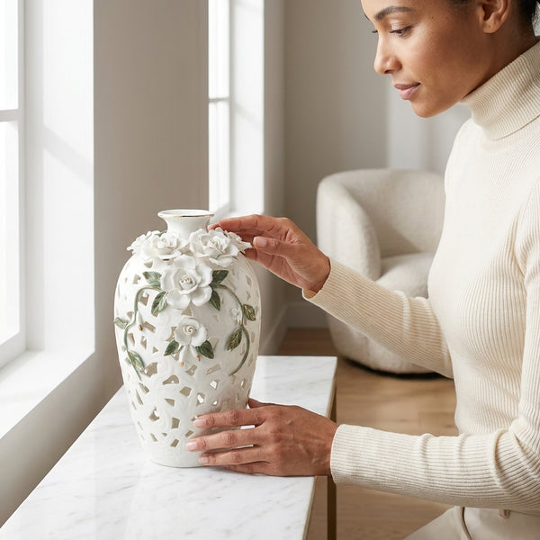 Rose Floral Vase 11.6 X 7.3 Inches