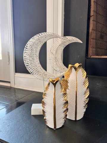 Fawn Feather Vase (Sold as a set)
