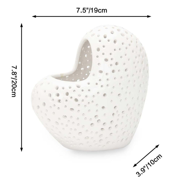 Hearty White & Gold Heart Sculpture Vase