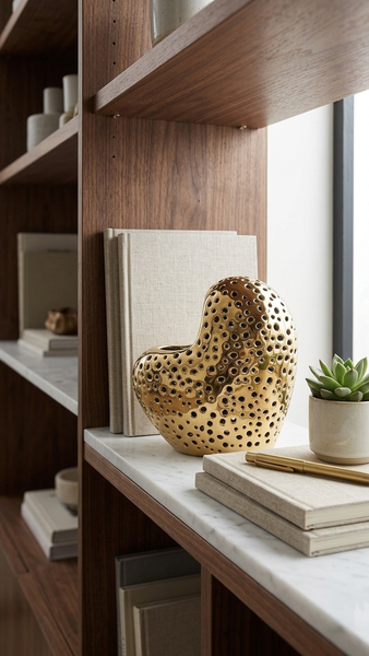 Hearty White & Gold Heart Sculpture Vase