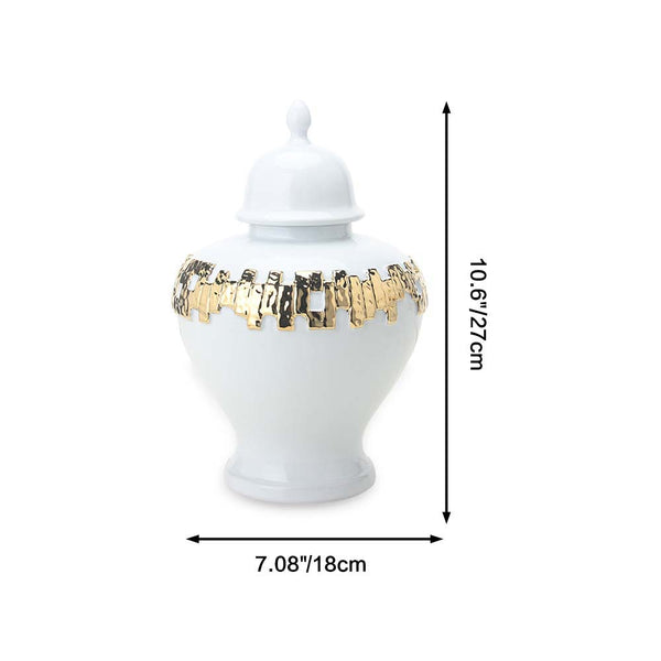 Haylee White with Gold Ginger Jar (Multiple Sizes)