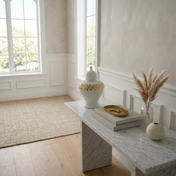 Haylee White with Gold Ginger Jar (Multiple Sizes)