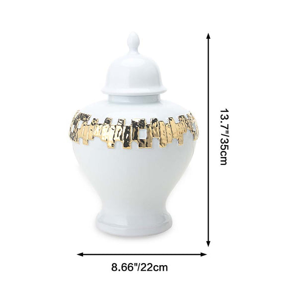Haylee White with Gold Ginger Jar (Multiple Sizes)