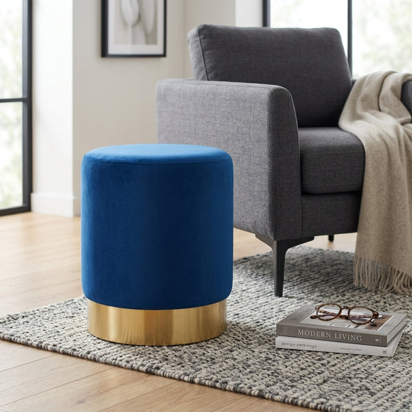 Liam Velvet Ottoman, (14"x14"x16")
