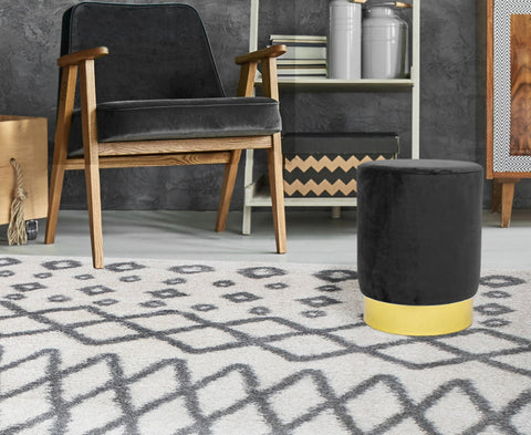 Liam Velvet Ottoman, (14"x14"x16")