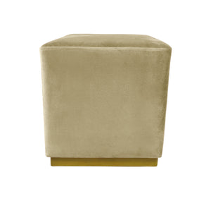 Modern Vicky Square Velvet Ottoman, (15.5"x15.5"x16.5")
