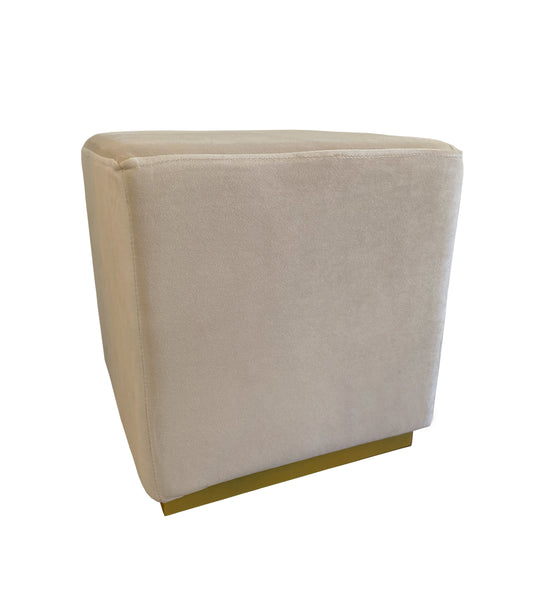 Modern Vicky Square Velvet Ottoman, (15.5"x15.5"x16.5")