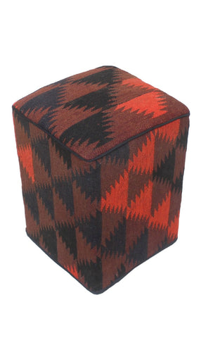 Kilim Pouf Northrup, Brown (12"x12"x17")