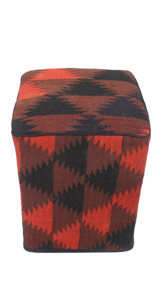 Kilim Pouf Northrup, Brown (12"x12"x17")