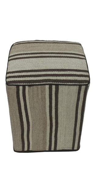 Kilim Pouf Abbott, Beige (12"x12"x17")