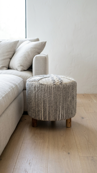 Millie  Stool, Grey (16"x16"x16")
