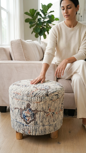 Isla Stool, Blue-Green (16"x16"x16")
