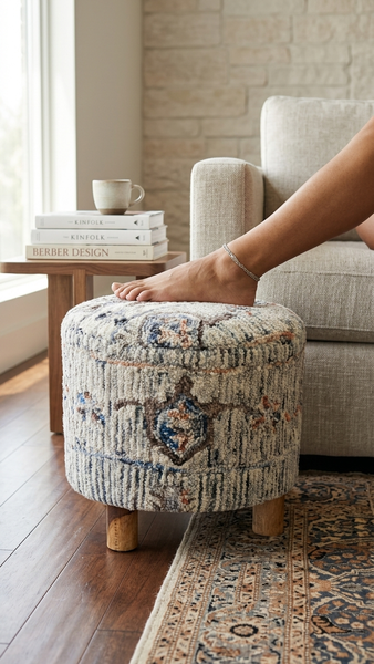 Isla Stool, Blue-Green (16"x16"x16")