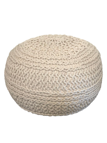 Jade Pouf, Beige (20"x20"x14")