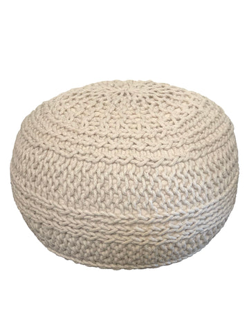 Jade Pouf, Beige (20"x20"x14")