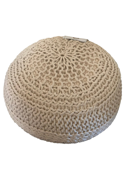 Jade Pouf, Beige (20"x20"x14")