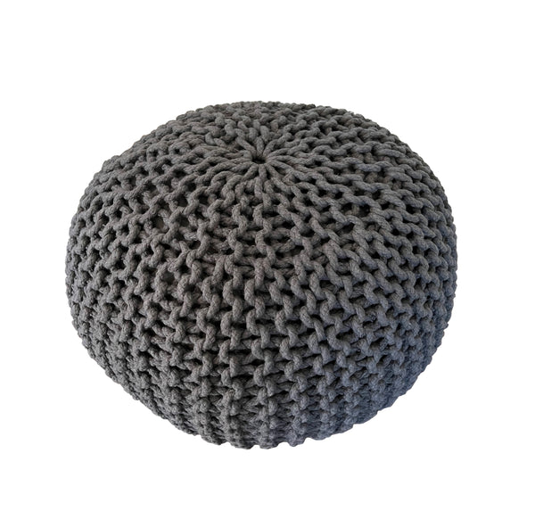 Weston Pouf, Grey (20"x20"x14")