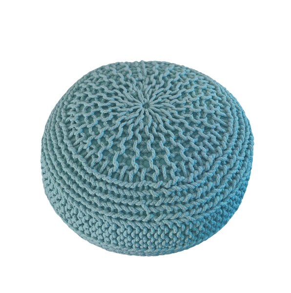 Jade Pouf, Seafoam (20"x20"x14")