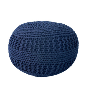 Amelia knitted Pouf, Navy (20"x20"x14")