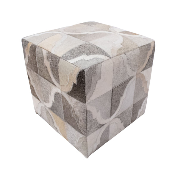 Geometric Hide Pouf Braxton