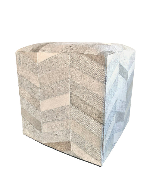 Geometric Pouf Caleb, Brown (18"x18"x18")
