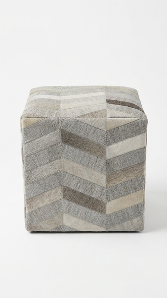 Geometric Pouf Caleb, Brown (18"x18"x18")