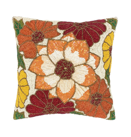 Kaci Throw Pillow, Orange (16"x16"x4")