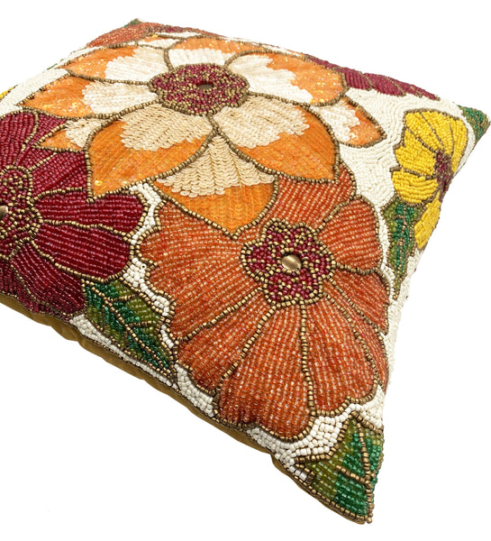Kaci Throw Pillow, Orange (16"x16"x4")