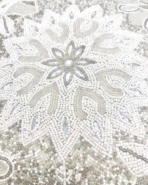 Flake Throw Pillow, White (16"x16"x4")