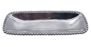 Alice Rectangle Beaded Bowl, Aluminum (18"x6.5"x1.5")