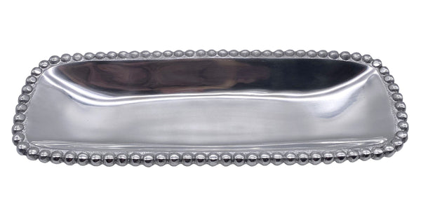 Alice Rectangle Beaded Bowl, Aluminum (18"x6.5"x1.5")