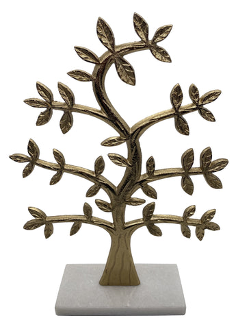 Harper  Tree w/ Marble Base , Gold (3"x6"x13")