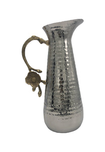 Arnold Flower Hammered Pitcher, Silver  (4"x3.7"x10")