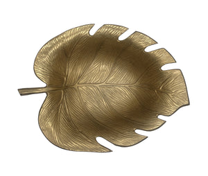 Amber Leaf Bowl, Gold (17"x12"x5")