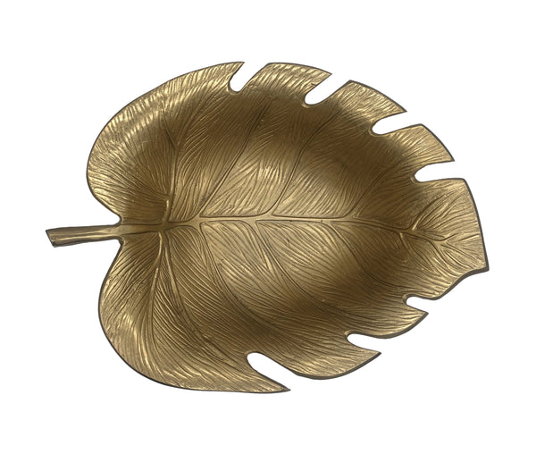 Amber Leaf Bowl, Gold (17"x12"x5")
