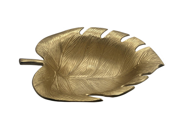Amber Leaf Bowl, Gold (17"x12"x5")