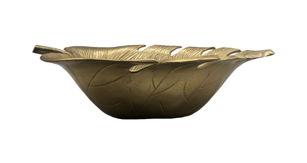 Amber Leaf Bowl, Gold (17"x12"x5")