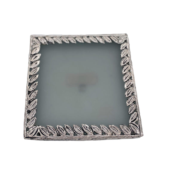 Colfax Frosted Glass Plate, Grey (8"x8"x0.5")