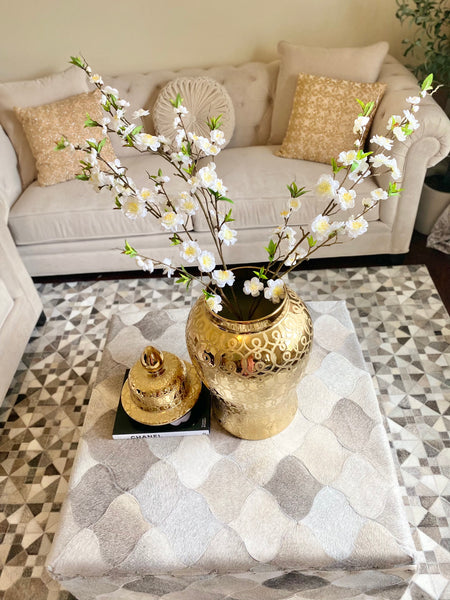 Hudson Gold Ceramic Scroll Ginger Jar (Multiple sizes)