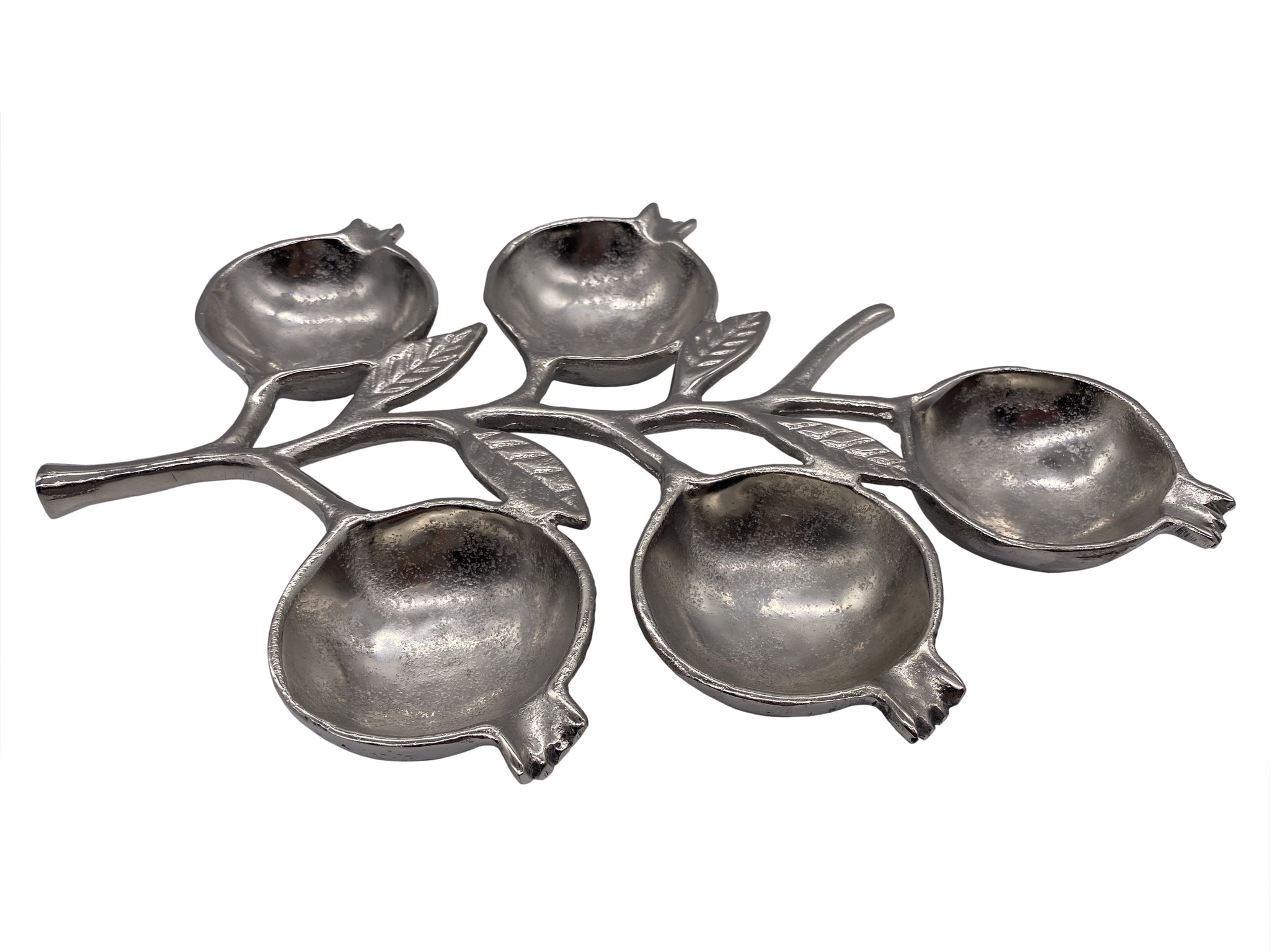Marci Alum 5-Section Pom Bowl, Aluminum (14"x10"x1")