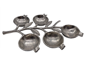 Marci Alum 5-Section Pom Bowl, Aluminum (14"x10"x1")
