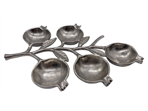 Marci Alum 5-Section Pom Bowl, Aluminum (14"x10"x1")