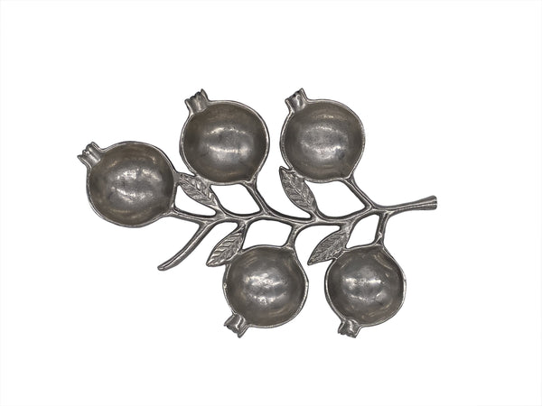 Marci Alum 5-Section Pom Bowl, Aluminum (14"x10"x1")
